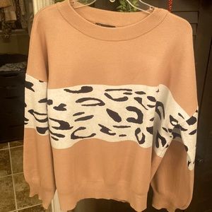Leopard Colorblock Sweater